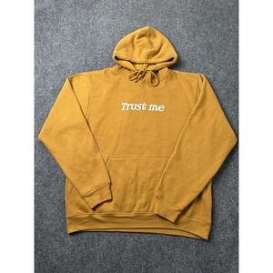 Mens Hoodie Evolution In Design Brown Pullover Graphic Trust Me, Size XL